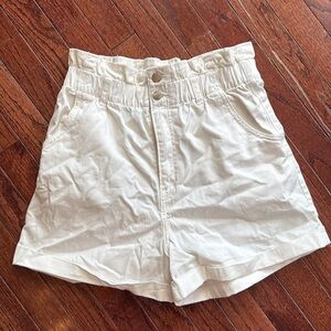 Women's White High-Waisted Shorts